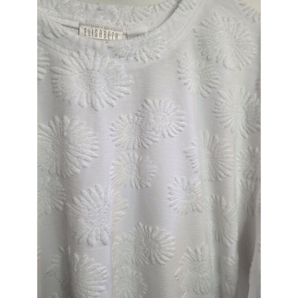 Elisabeth Liz Claiborne Short Sleeve Knit Top with Textured Floral Pattern 1X - Picture 4 of 5